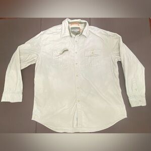 Quiksilver Shacket  Off White Corduroy‎  Button Up Jacket Shirt XXL Pearl  Snap